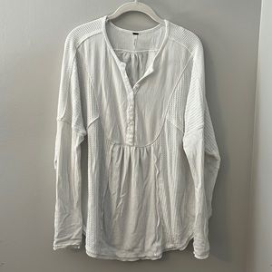 White thermal free people tunic